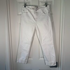 Liverpool Los Angeles Women’s White Cuffed Straight Denim Jeans Size Tall 10/30